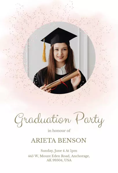 Glitter Photo Graduation Party Invitation