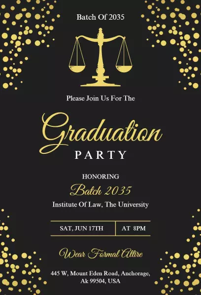 Law Graduation Party Invitation