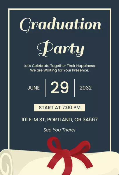 Pastel Blue Graduation Party Invitation