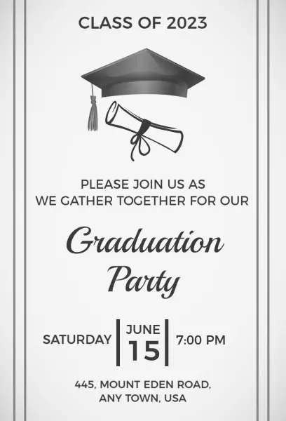 Seashell & Iron Graduation Party Invitation 