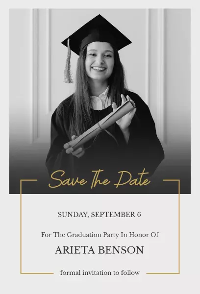 Save The Date Graduation Invitation