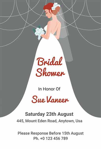Sirocco and White Bridal Shower Invitation
