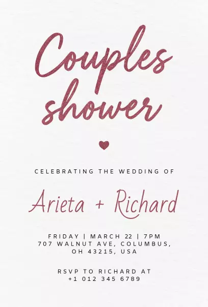 Wedding Couples Shower Celebration Invitation