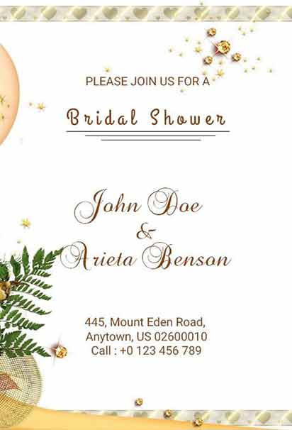 White and Tutu Bridal Shower Invitation