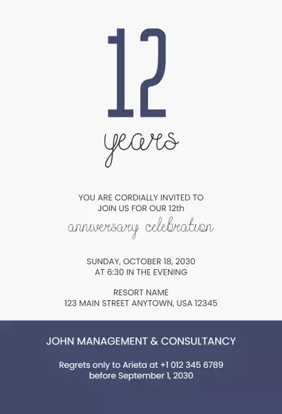 Work Anniversary Invitation
