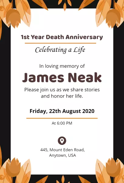 Sandy Brown Anniversary Invitation