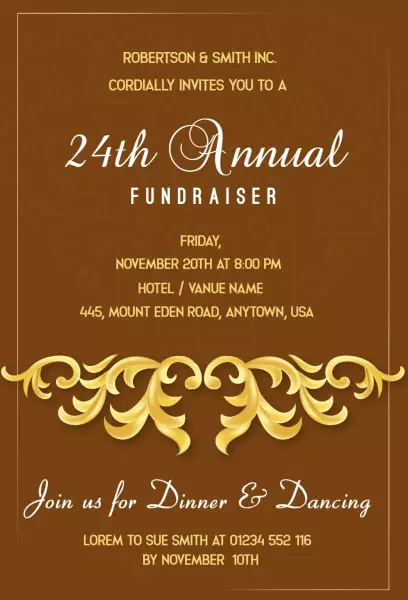 Copper Canyon Charity Fundraiser Invitation