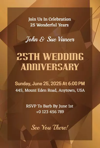 Espresso & Tussock Anniversary Invitation