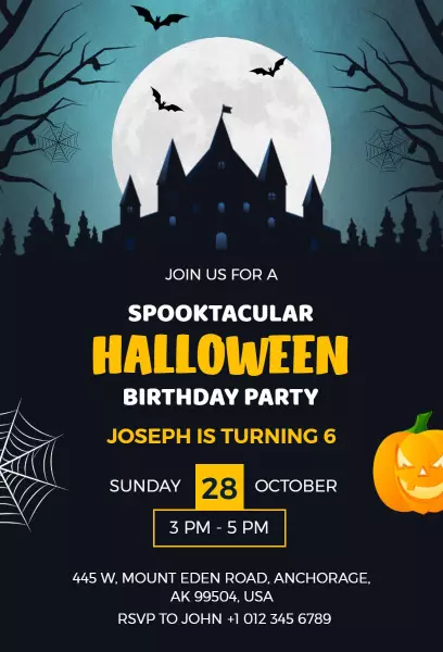 Halloween Birthday Party Invitation
