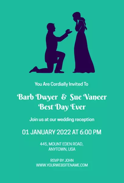 Mountain Meadow Wedding Reception Party Invitation