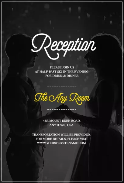 Nero Wedding Reception Party Invitation
