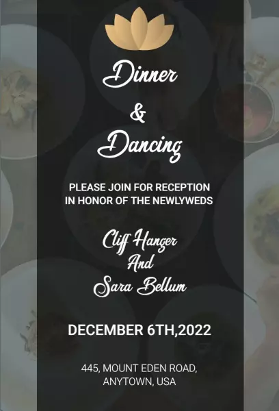 Corduroy Wedding Reception Invitation