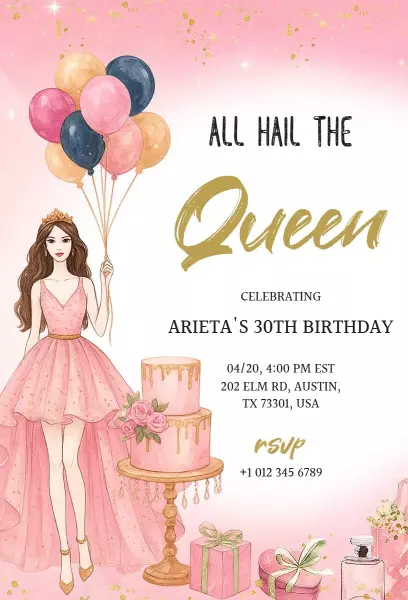 Queen Birthday Celebration Invitation