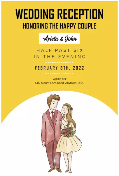 Tutu & White Wedding Reception Invitation